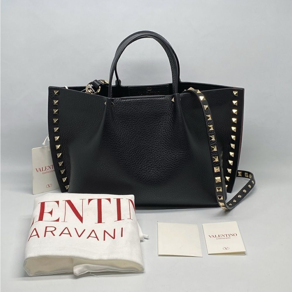 Valentino Garavani Rockstud Small East-West Leather Tote Bag